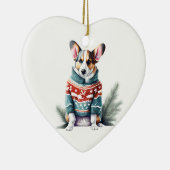 Cardigan Welsh Corgi in Kerstmuts Fun Keramisch Ornament (Rechts)