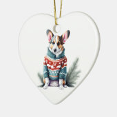 Cardigan Welsh Corgi in Kerstmuts Fun Keramisch Ornament (Links)