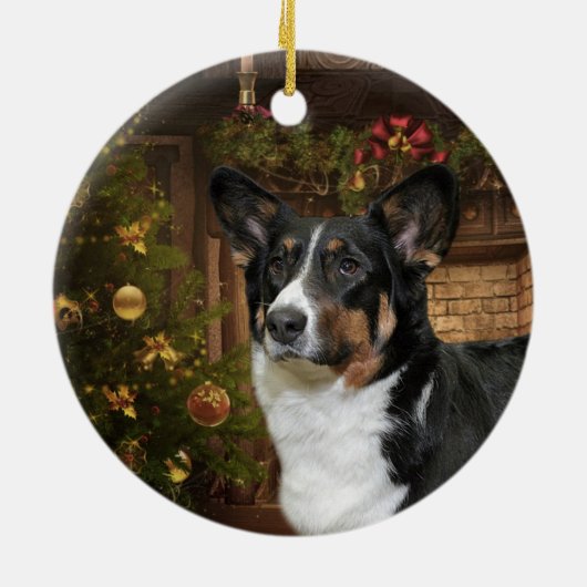 Cardigan Welsh Corgi Keramisch Ornament (Achterkant)