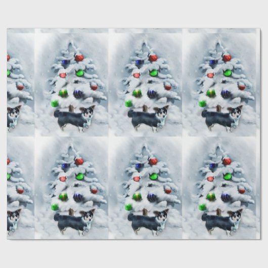 Cardigan Welsh Corgi Kerstmis Cadeaupapier (Vlak)