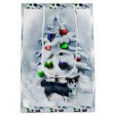 Cardigan Welsh Corgi Kerstmis Medium Cadeauzakje (Achterkant)