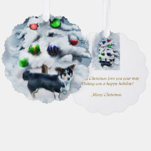 Cardigan Welsh Corgi Kerstmis Ornament Kaart