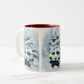 Cardigan Welsh Corgi Kerstmis Tweekleurige Koffiemok (Voorkant links)