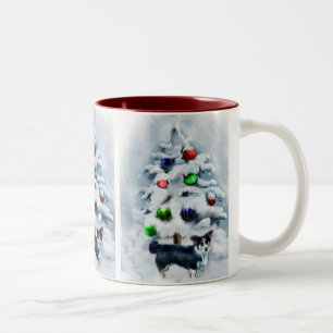 Cardigan Welsh Corgi Kerstmis Tweekleurige Koffiemok