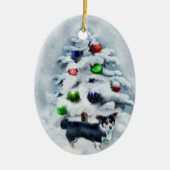 Cardigan Welsh Corgi Kerstversiering Keramisch Ornament (Voorkant)