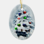 Cardigan Welsh Corgi Kerstversiering Keramisch Ornament (Achterkant)