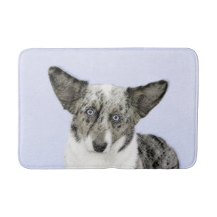 Cardigan Welsh Corgi Painting - Original Dog Art Badmat