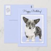 Cardigan Welsh Corgi Painting - Original Dog Art Briefkaart (Voorkant / Achterkant)