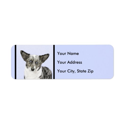 Cardigan Welsh Corgi Painting - Original Dog Art Etiket (Voorkant)