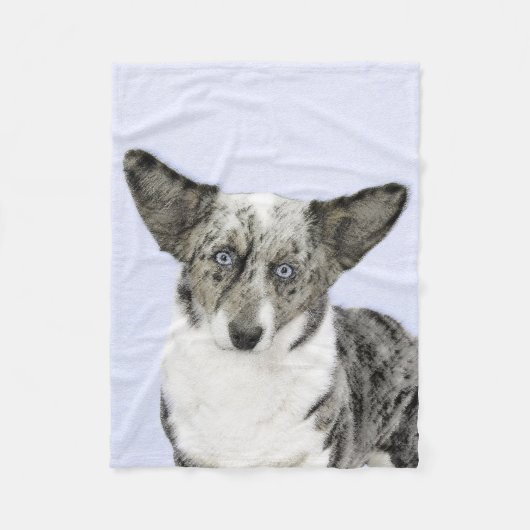 Cardigan Welsh Corgi Painting - Original Dog Art Fleece Deken (Voorkant)