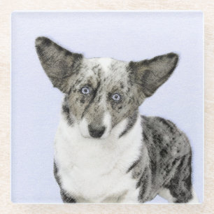 Cardigan Welsh Corgi Painting - Original Dog Art Glazen Onderzetter