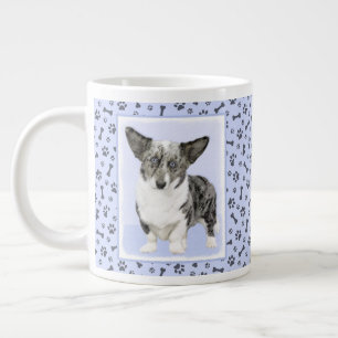 Cardigan Welsh Corgi Painting - Original Dog Art Grote Koffiekop