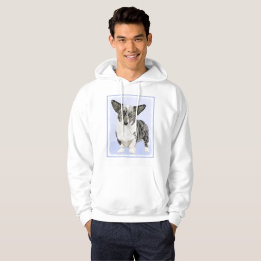 Cardigan Welsh Corgi Painting - Original Dog Art Hoodie (Voorkant volledig)
