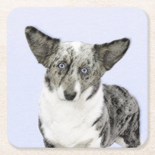 Cardigan Welsh Corgi Painting - Original Dog Art Kartonnen Onderzetters (Voorkant)