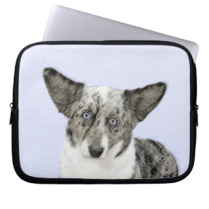 Cardigan Welsh Corgi Painting - Original Dog Art Laptop Sleeve