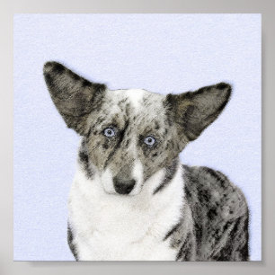 Cardigan Welsh Corgi Painting - Original Dog Art Poster