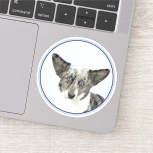 Cardigan Welsh Corgi Painting - Original Dog Art Sticker