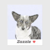 Cardigan Welsh Corgi Painting - Original Dog Art Sticker (Vel)