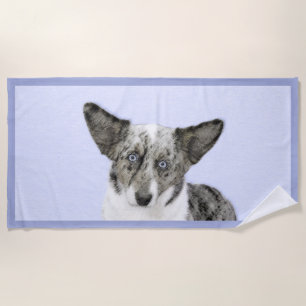 Cardigan Welsh Corgi Painting - Original Dog Art Strandlaken