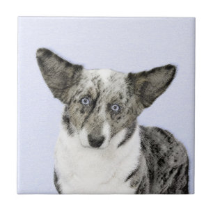 Cardigan Welsh Corgi Painting - Original Dog Art Tegeltje