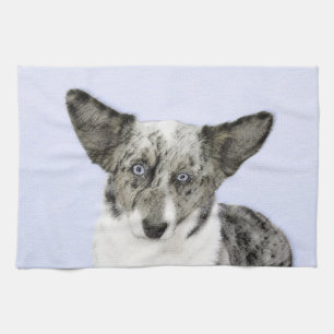 Cardigan Welsh Corgi Painting - Original Dog Art Theedoek