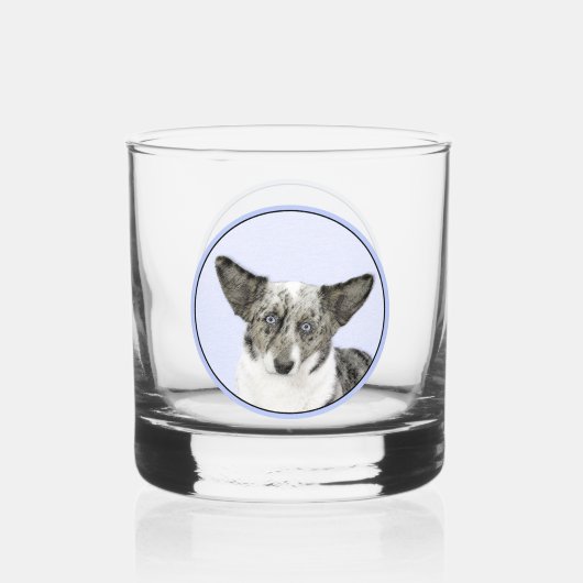 Cardigan Welsh Corgi Painting - Original Dog Art Whisky Glas (Voorkant)