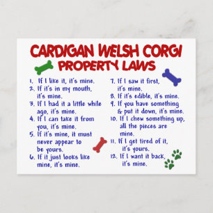 CARDIGAN WELSH CORGI Property Laws 2 Briefkaart