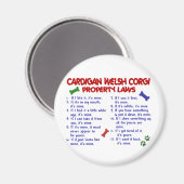 CARDIGAN WELSH CORGI Property Laws 2 Magneet (Voorkant / Achterkant)