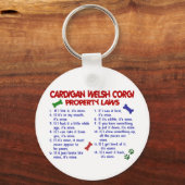 CARDIGAN WELSH CORGI Property Laws 2 Sleutelhanger (Voorkant)