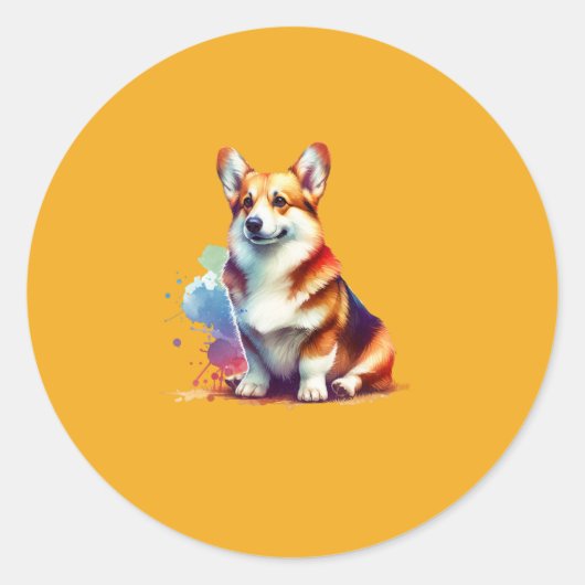 Cardigan Welsh Corgi Ronde Sticker (Voorkant)