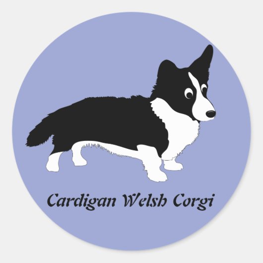 Cardigan Welsh Corgi Ronde Sticker (Voorkant)