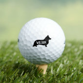 Cardigan Welsh Corgi Silhouet Golfballen (Insitu Shirt)
