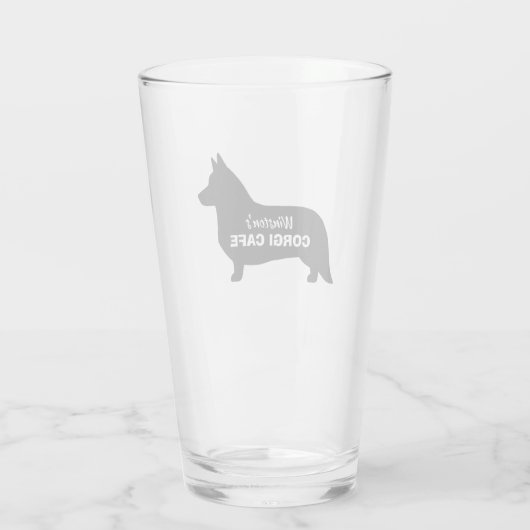 Cardigan Welsh Corgi Silhouette Custom Hondenliefh Glas (Achterkant)