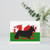 cardigan welsh corgi silhouette flag briefkaart (Staand voorkant)