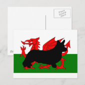 cardigan welsh corgi silhouette flag briefkaart (Voorkant / Achterkant)