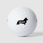 Cardigan Welsh Corgi Silhouette Golfballen (Voorkant)