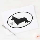 Cardigan Welsh Corgi SIlhouette Ovale Sticker (Envelop)