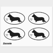 Cardigan Welsh Corgi SIlhouette Ovale Sticker (Vel)