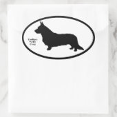 Cardigan Welsh Corgi SIlhouette Ovale Sticker (Tas)