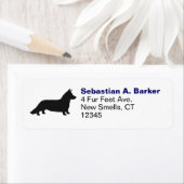 Cardigan Welsh Corgi Silhouette retouradres Etiket (Insitu)