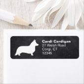 Cardigan Welsh Corgi Silhouette retouradres Etiket (Insitu)