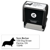 Cardigan Welsh Corgi Silhouette retouradres Zelfinktende Stempel (In situ)