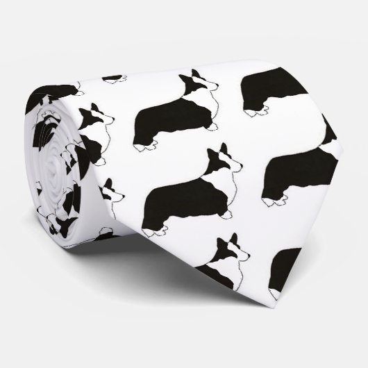 cardigan welsh corgi silhouette stropdas (Opgerold)