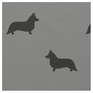 Cardigan Welsh Corgi Silhouetten Patroon Grijs Stof