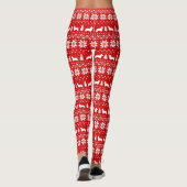 Cardigan Welsh Corgi Silhouettes Kerstfeestdag Leggings (Achterkant)
