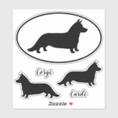 Cardigan Welsh Corgi Silhouettes Vinyl Sticker Set (Vel)
