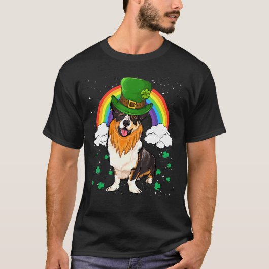 Cardigan Welsh Corgi St Patricks Day Leprechaun T-shirt (Voorkant)