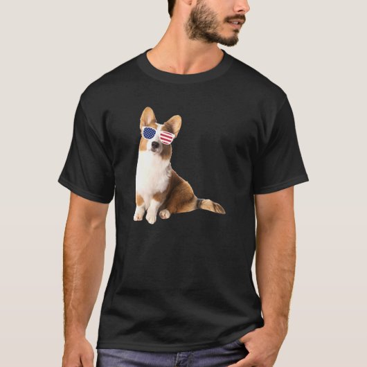 Cardigan Welsh Corgi Sunbril 4 juli Dog T-shirt (Voorkant)