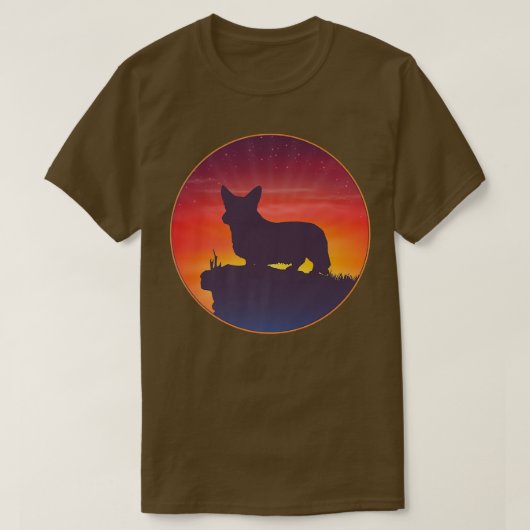 Cardigan Welsh Corgi Sunset T-shirt (Design voorkant)