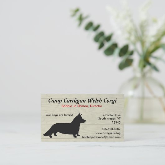 Cardigan Welsh Corgi Visitekaartje (Staand voorkant)